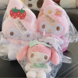 My melody Pink collection set of 3 Plushies from Japan